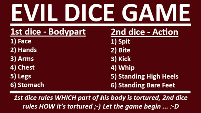 Dice game with trampling, spitting, biting & more! 
